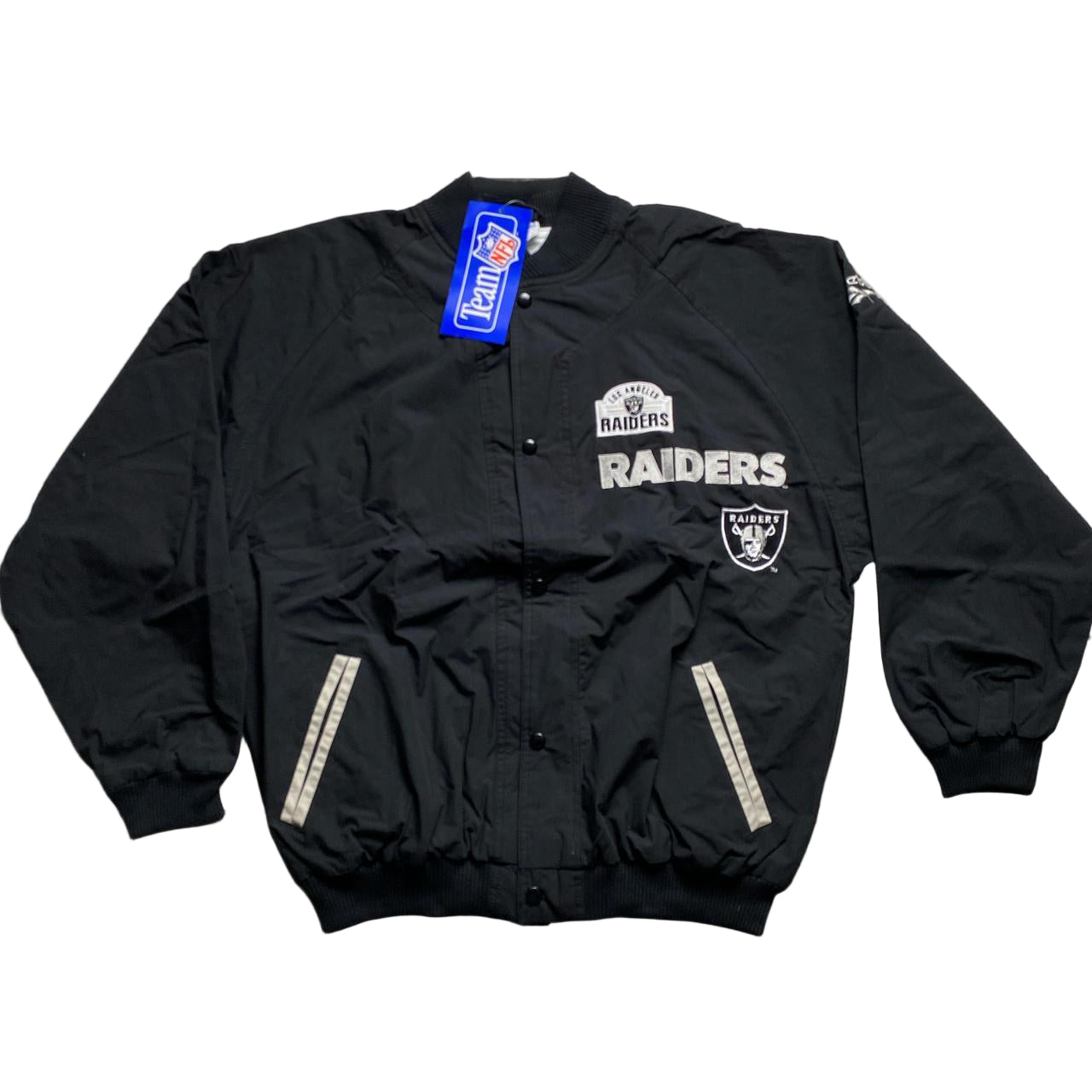 Los Angeles Raiders Reebok Vintage 90’s Black and White Bomber Jackets (M/L/XL)