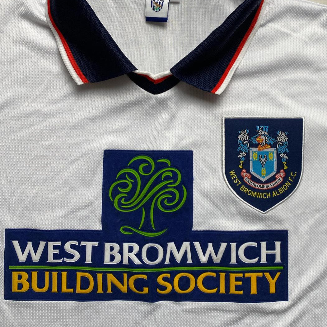 West Brom Vintage Style Merchandise Jersey White and Navy (L)