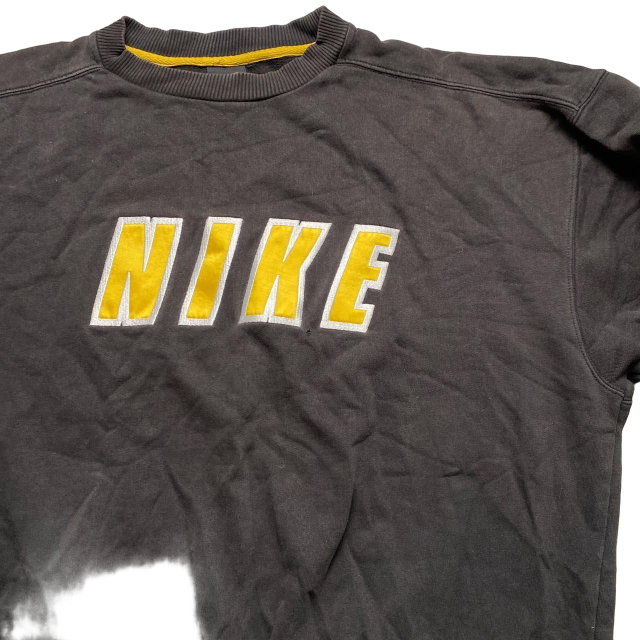 Nike Vintage 90’s Spellout Black and Yellow Jumper (XL)