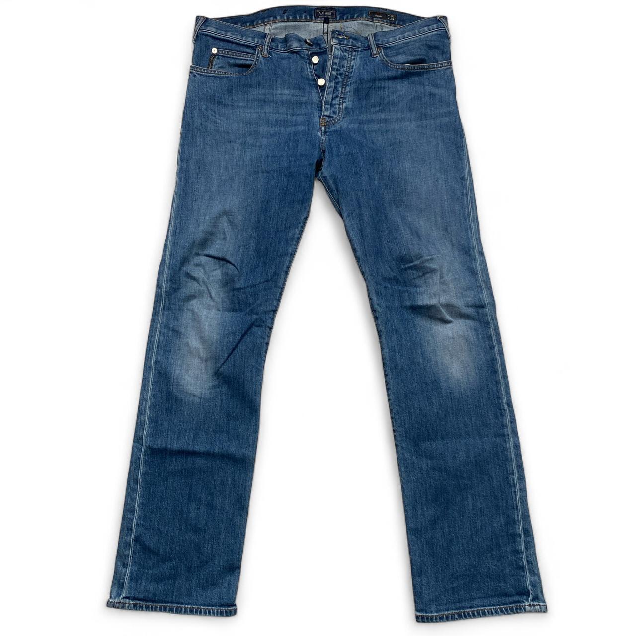 Armani Jeans J21 Light Blue Denim Straight Fit Jeans (36W)