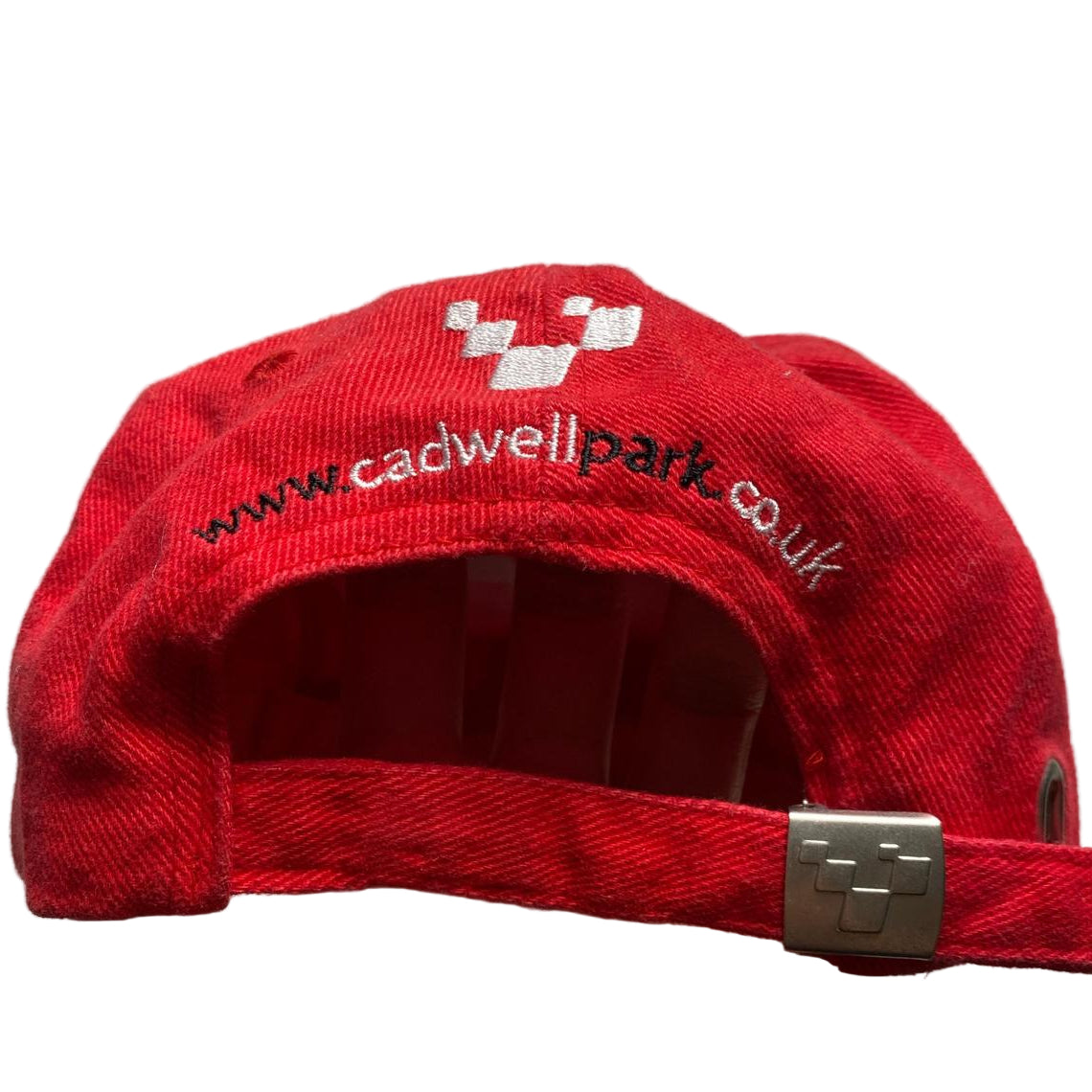 Cadwell Park Winner Racing Red Black and White Baseball Cap