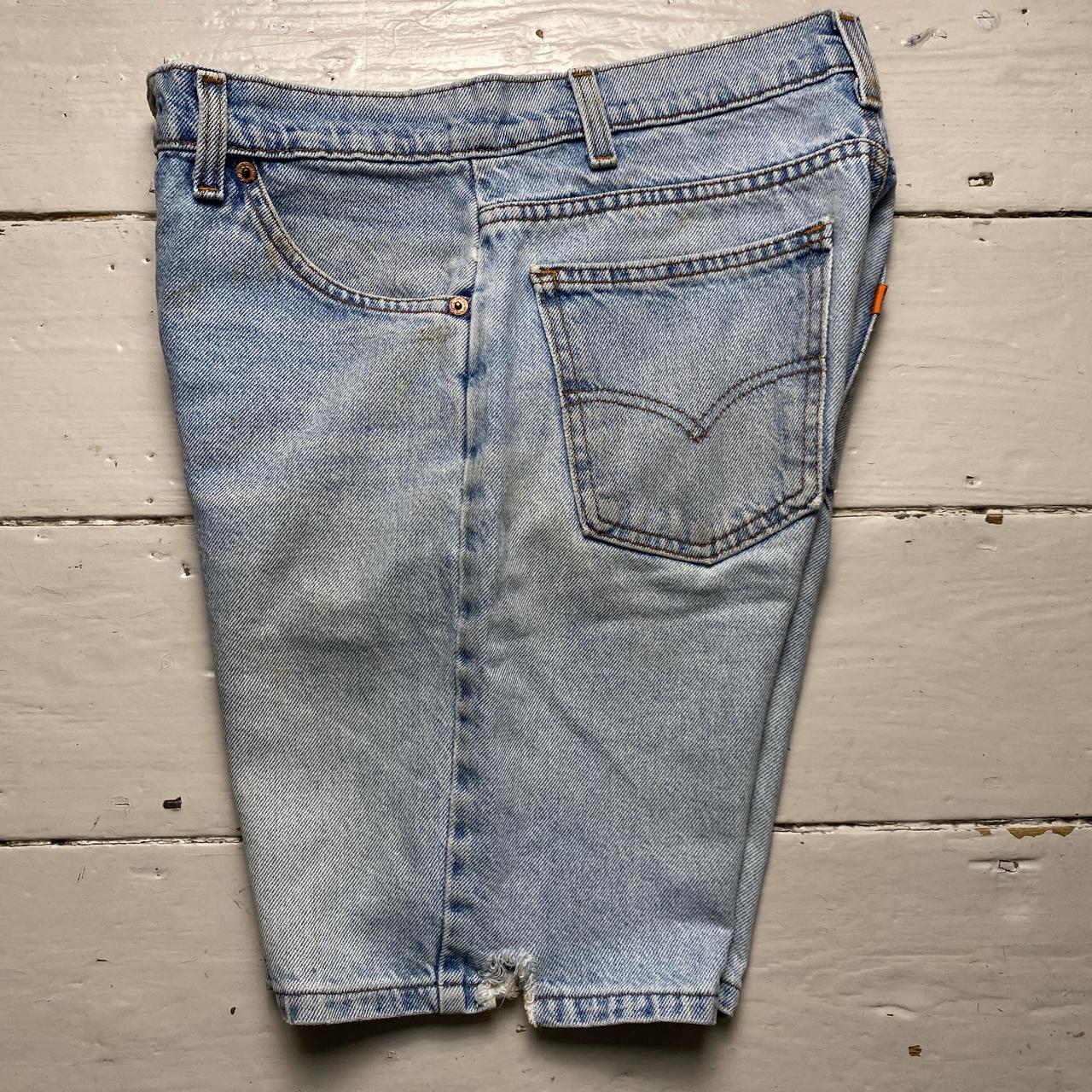 Levis 505 Vintage Stonewash Light Blue Denim Jort Jean Shorts
