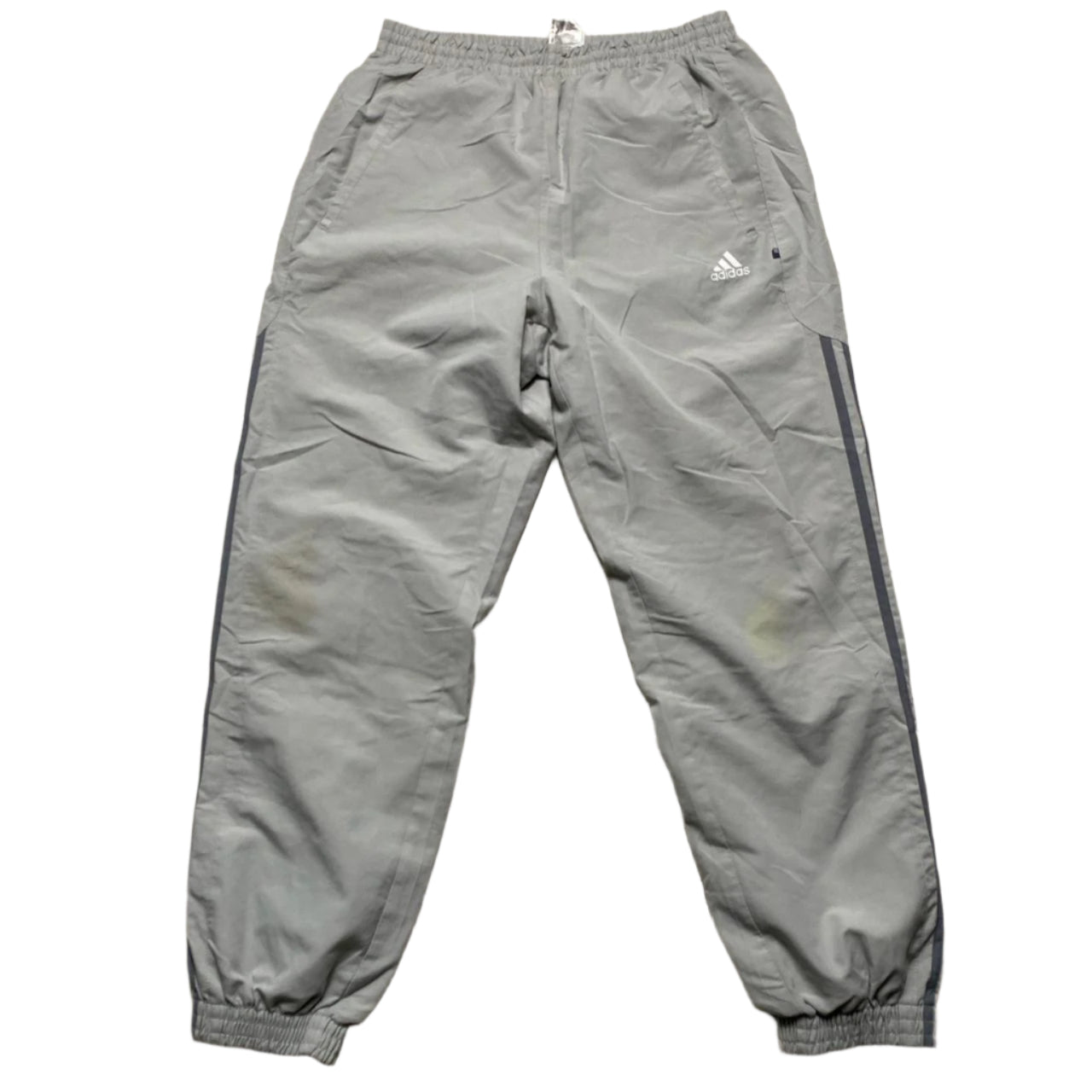 Adidas Silver and Grey Vintage Trackpant Shell Baggy Bottoms (L)