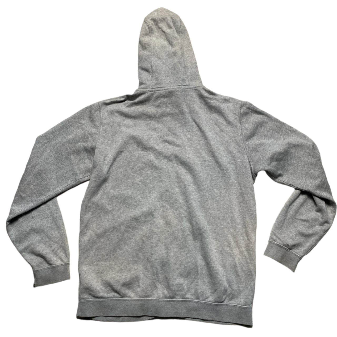 Nike Grey and White Swoosh Zip Up Hoodie (M)