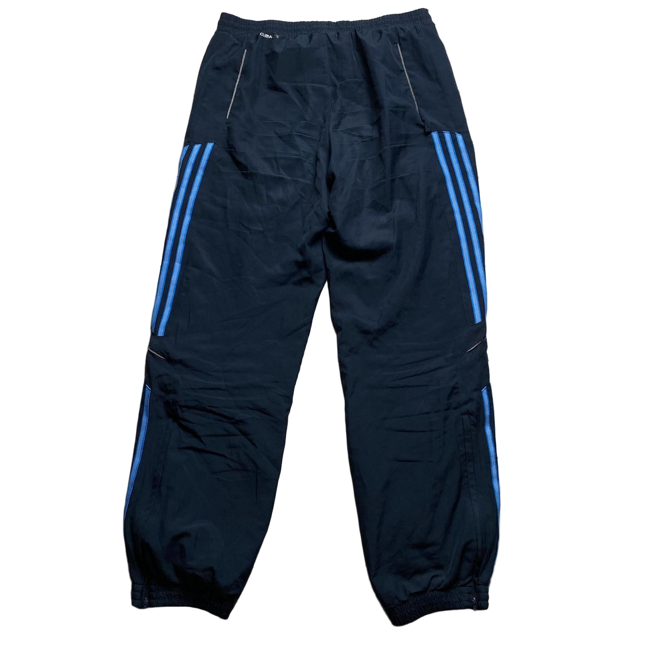 Adidas Baggy Navy and Blue Trackpant Shell Bottoms (S)
