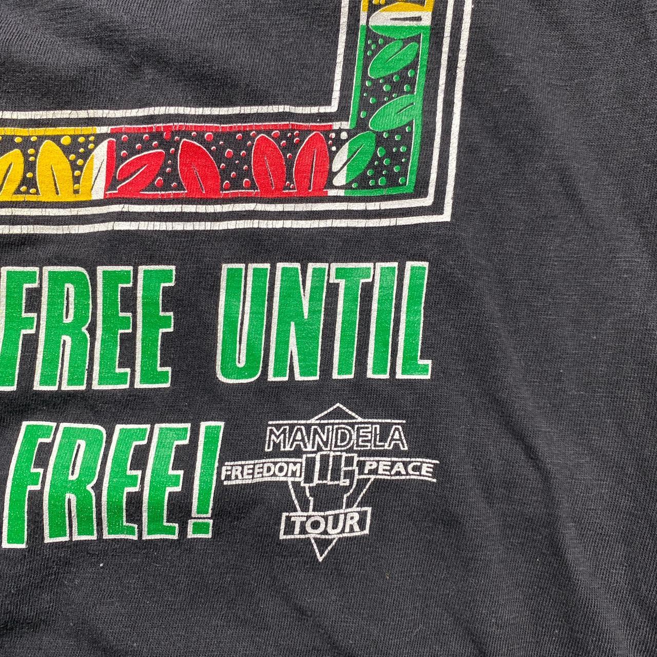 Nelson Mandela World Freedom Peace Tour Vintage 90’s T Shirt Black (M)