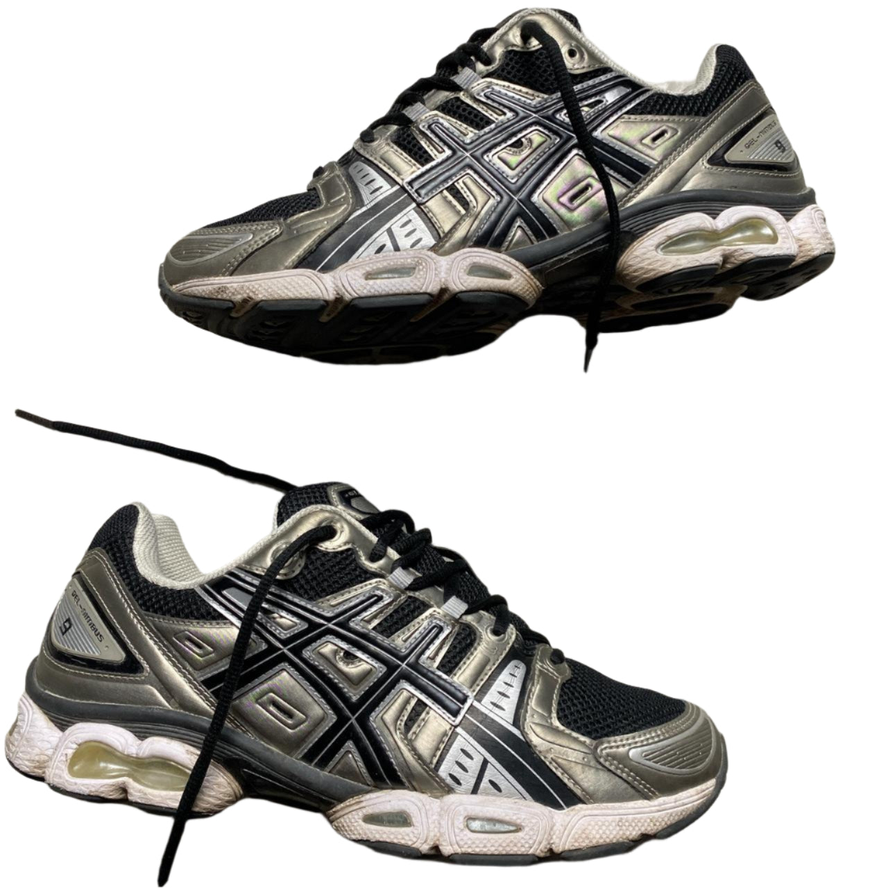 ASICS Gel Nimbus 9 trainers black and silver (UK 9.5)