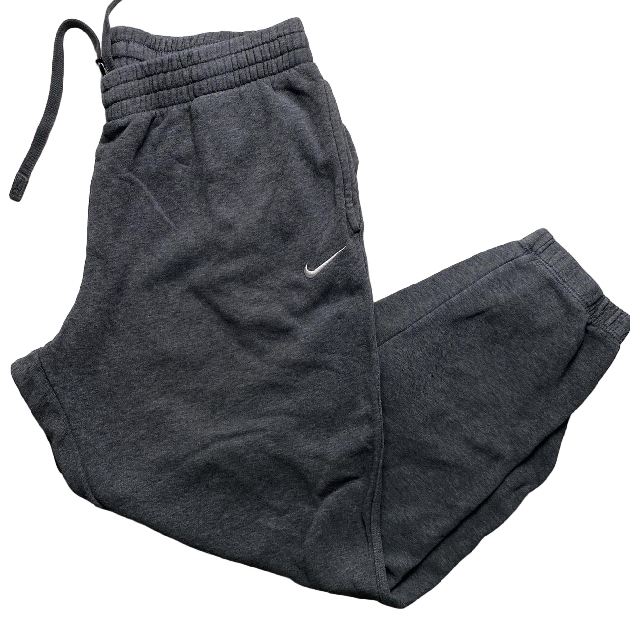 Nike Baggy Grey and White Swoosh Joggers (XL)