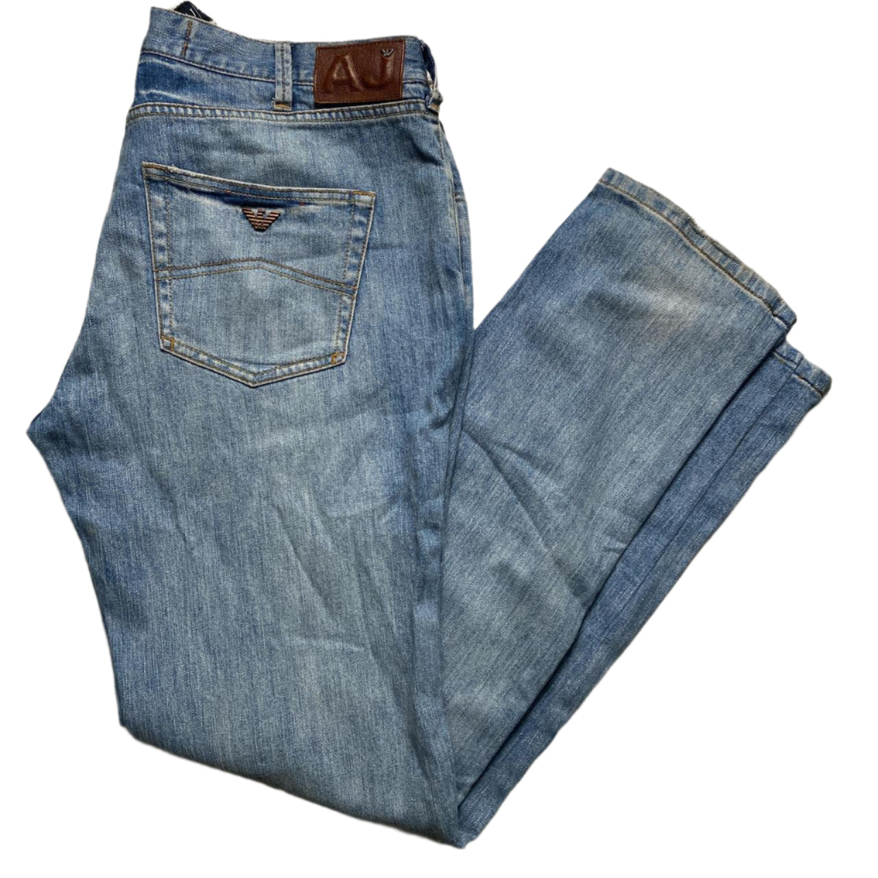 Armani Vintage Light Blue Baggy Comfort Fit Jeans (38W)