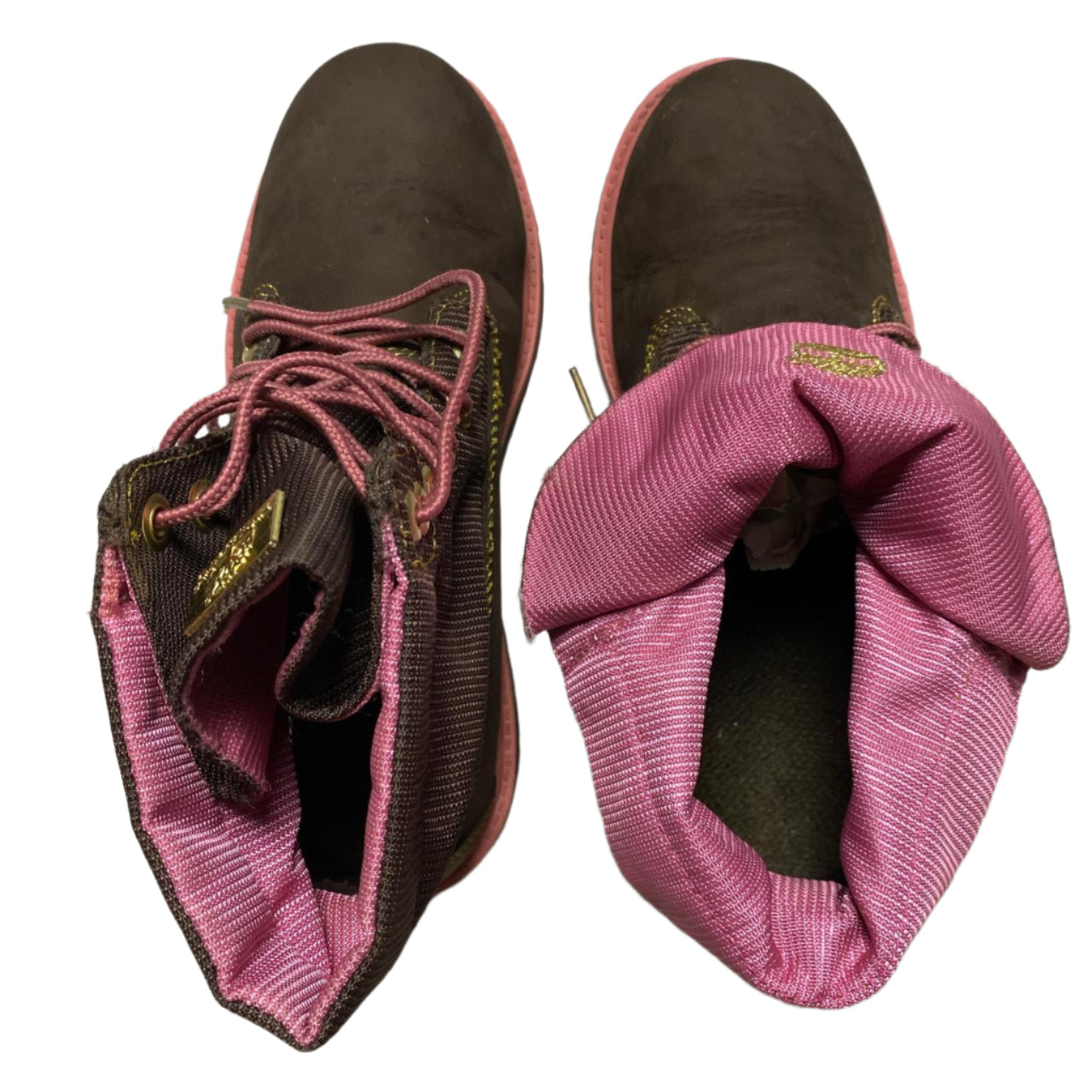 Timberland Brown Pink and Gold High Boots (UK 5.5)