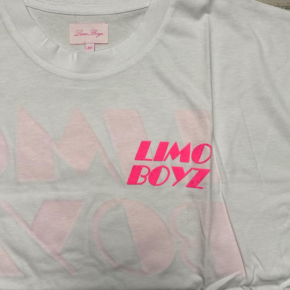 Limo Boyz White and Pink Puff Print T Shirt (XL)