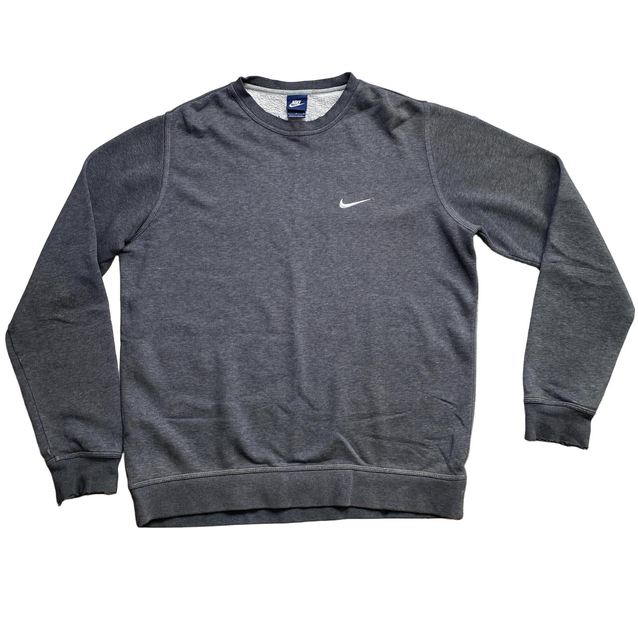 Nike Grey and White Swoosh Jumper (L)