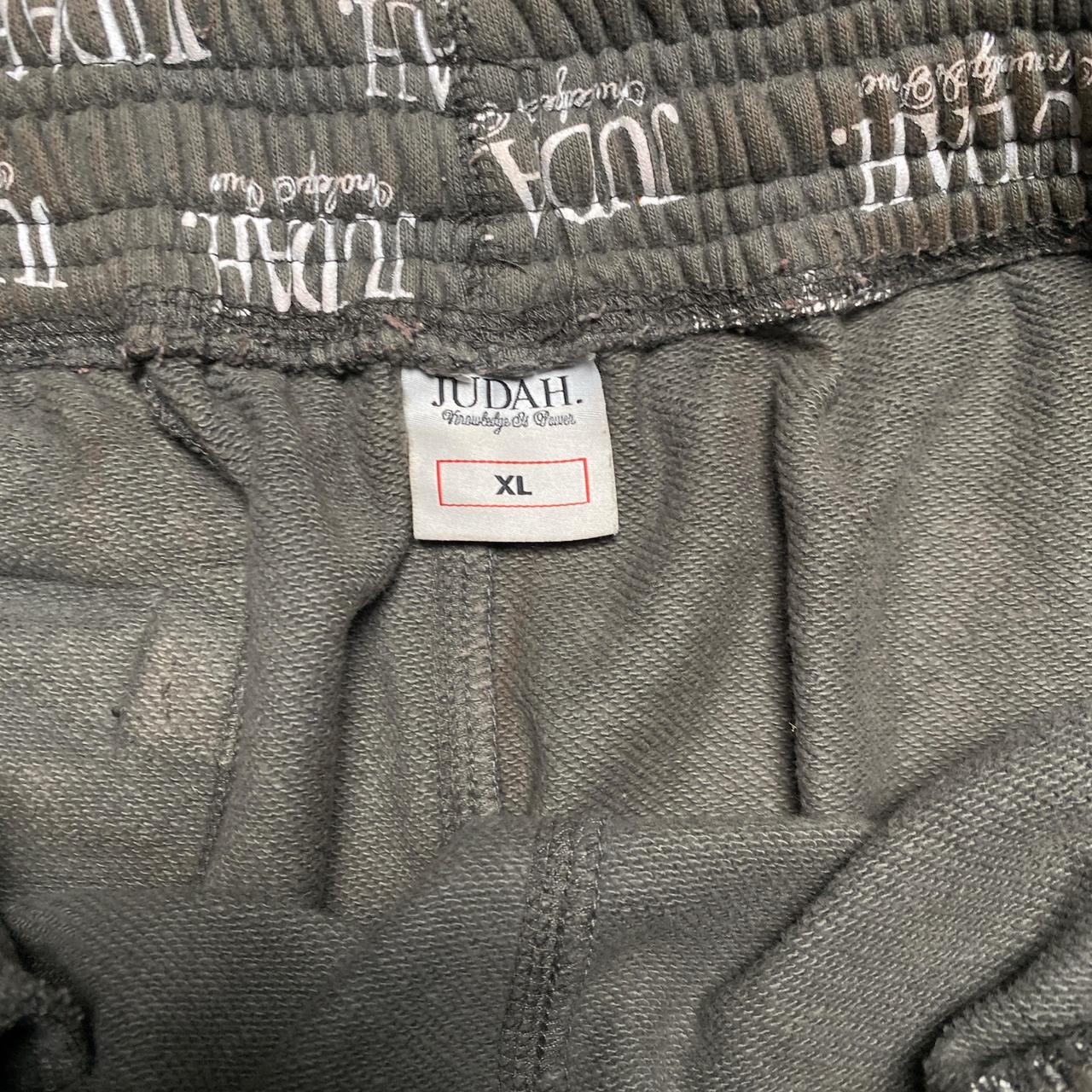 Judah Tribe Grey and White Baggy Joggers (XL)