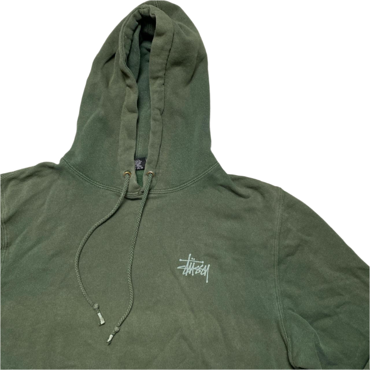 Stussy Bottle Green and Grey Hoodie (M)