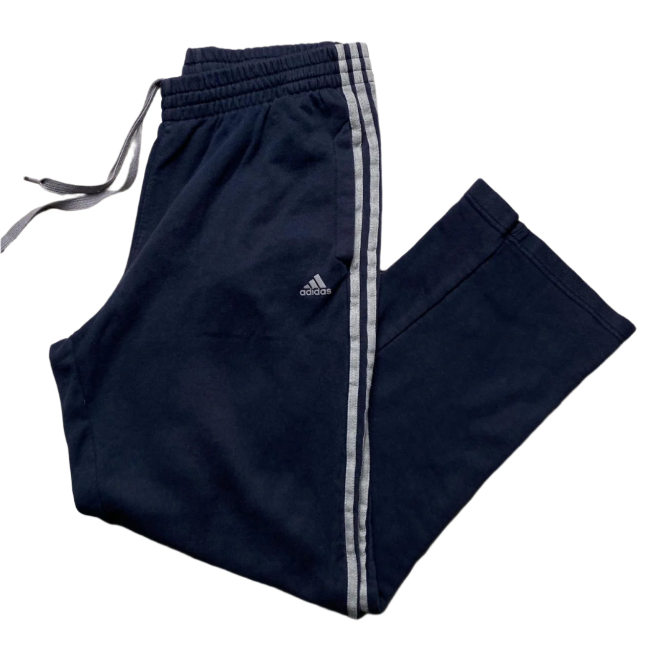 Adidas Premium Essentials Navy and Grey Baggy Joggers (XL)