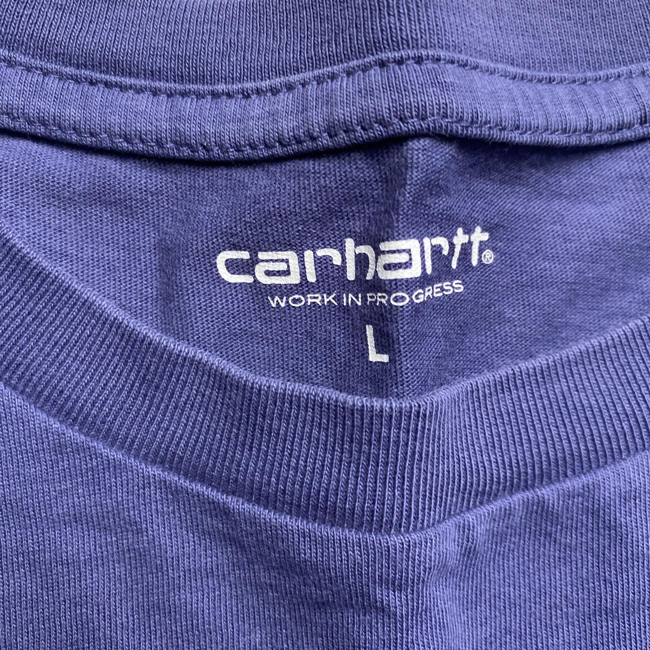 Carhartt WIP Blue Lavender Long Sleeve Pocket T Shirt (L)