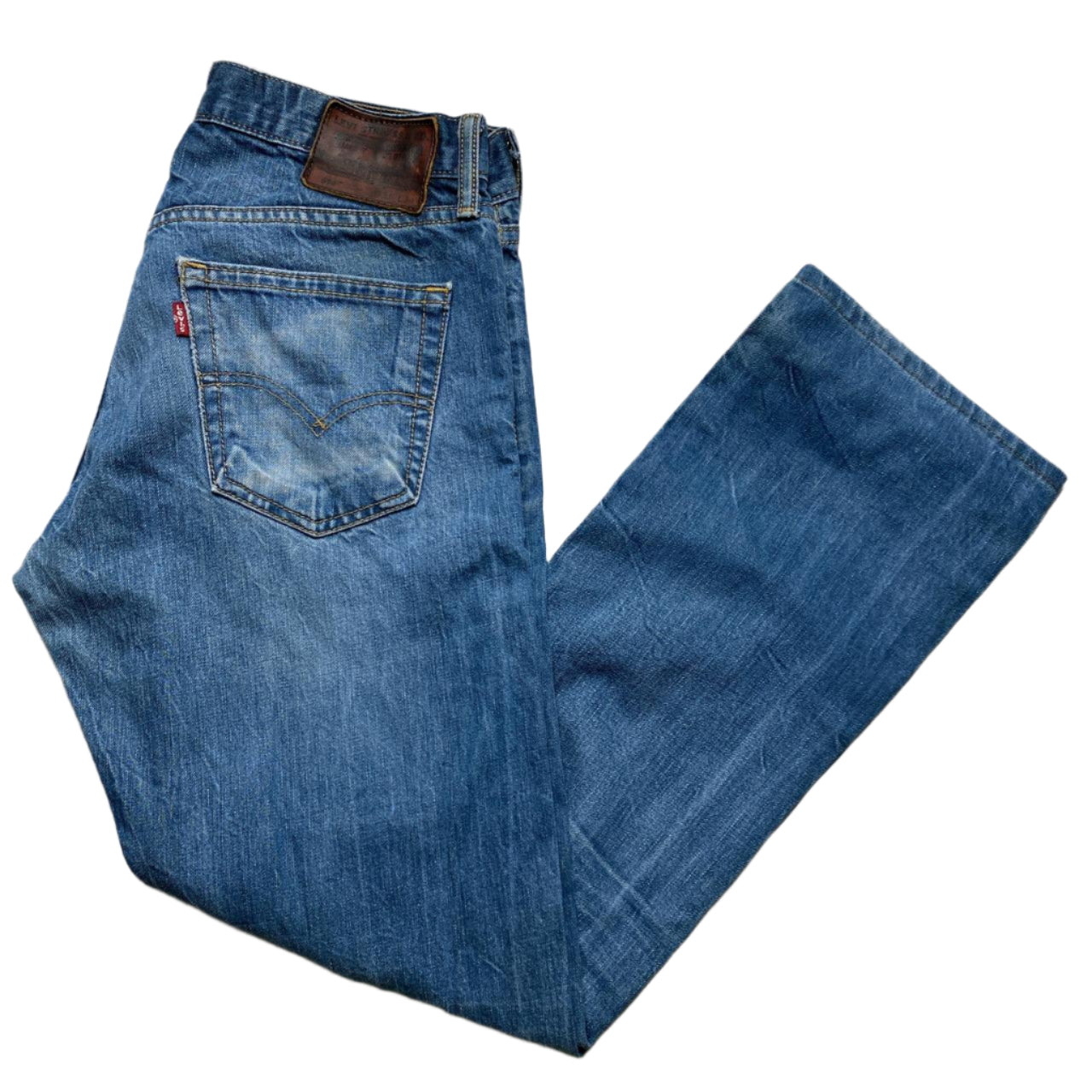 Levis 514 Baggy Blue Distressed Jeans (31W)