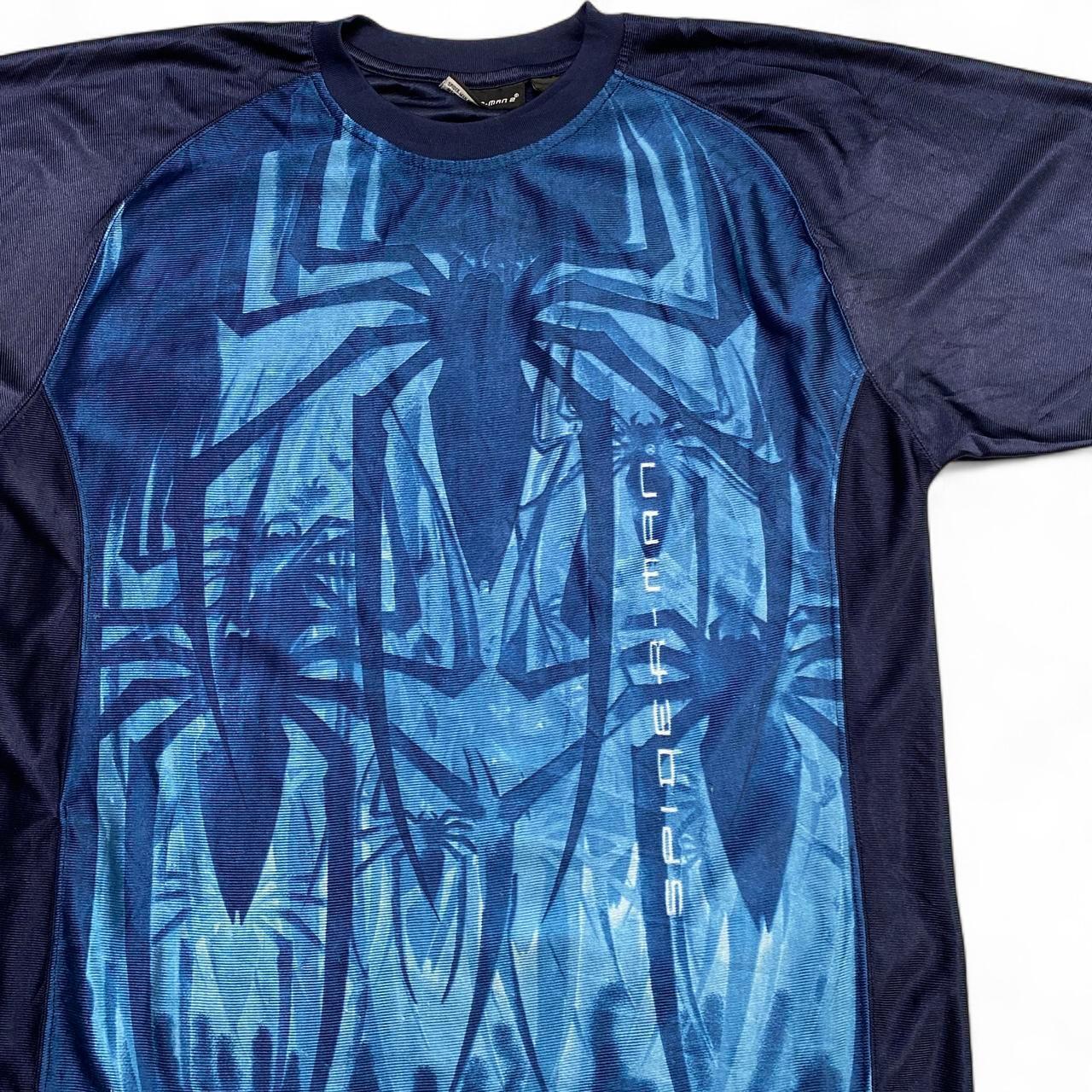 Spiderman Vintage y2k Navy Blue Jersey T Shirt (XL)