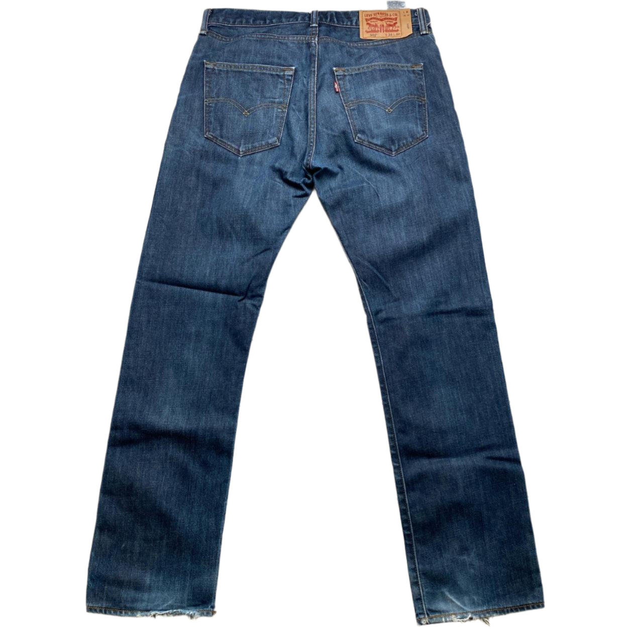 Levis 501 Baggy Navy Distressed Jeans (34W)