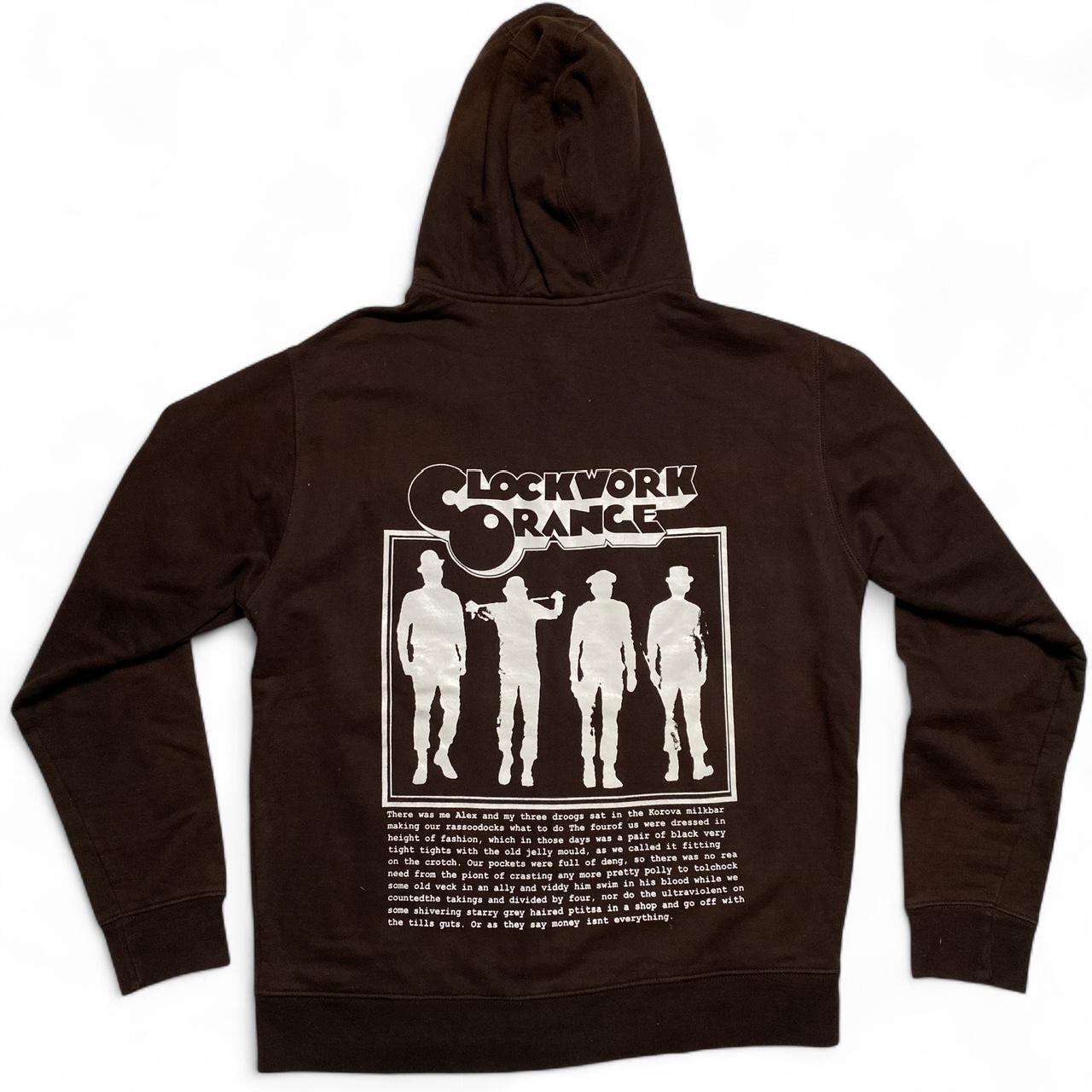 Clockwork Orange Brown and White Zip Hoodie