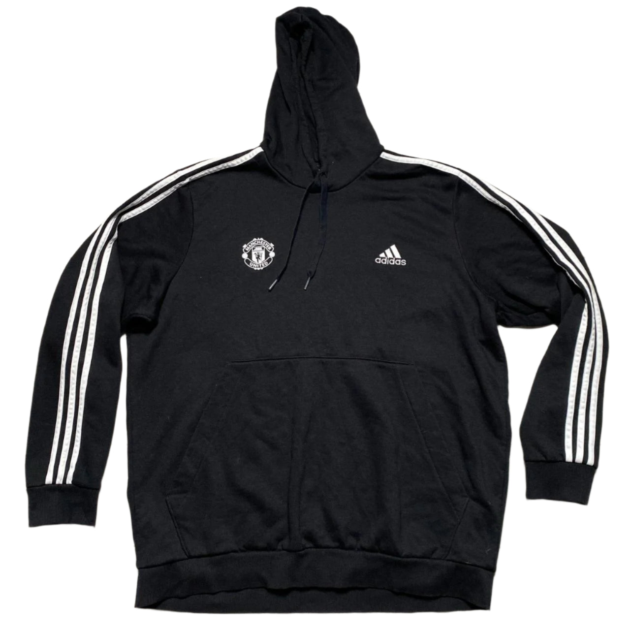 Adidas Manchester United Black and White Football Hoodie (2XL)