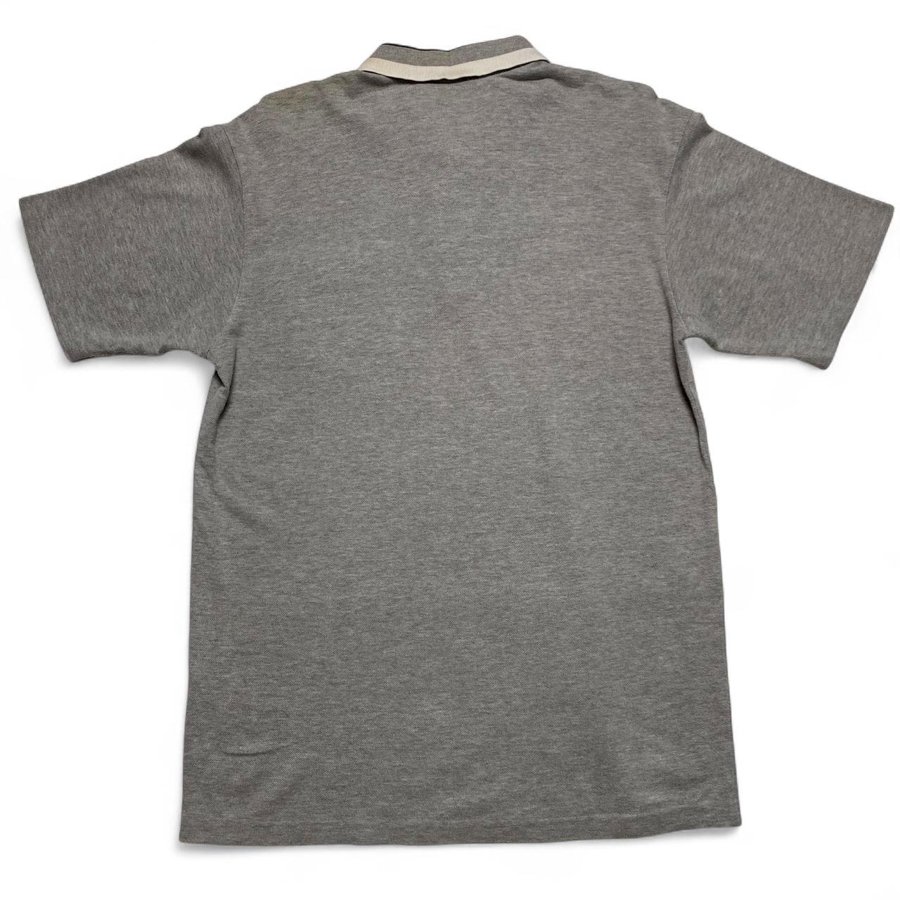 Burberry Vintage Burberrys Grey and White Polo Shirt (L)