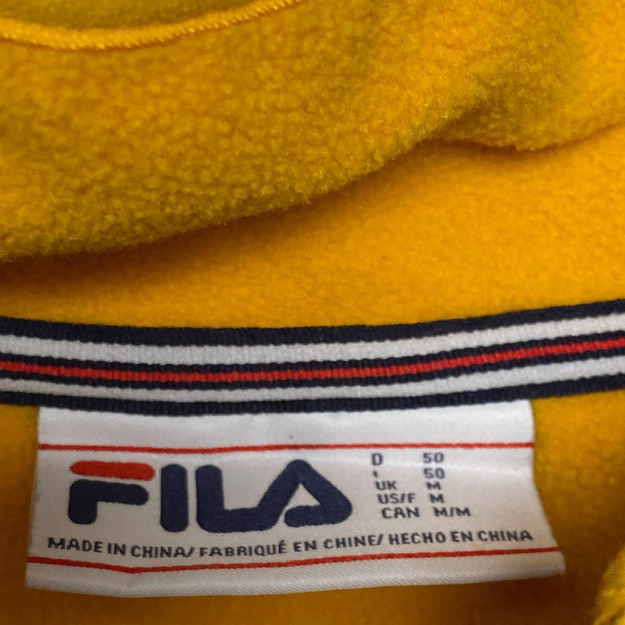 Fila Yellow and White Zip Fleece Jumper (M)