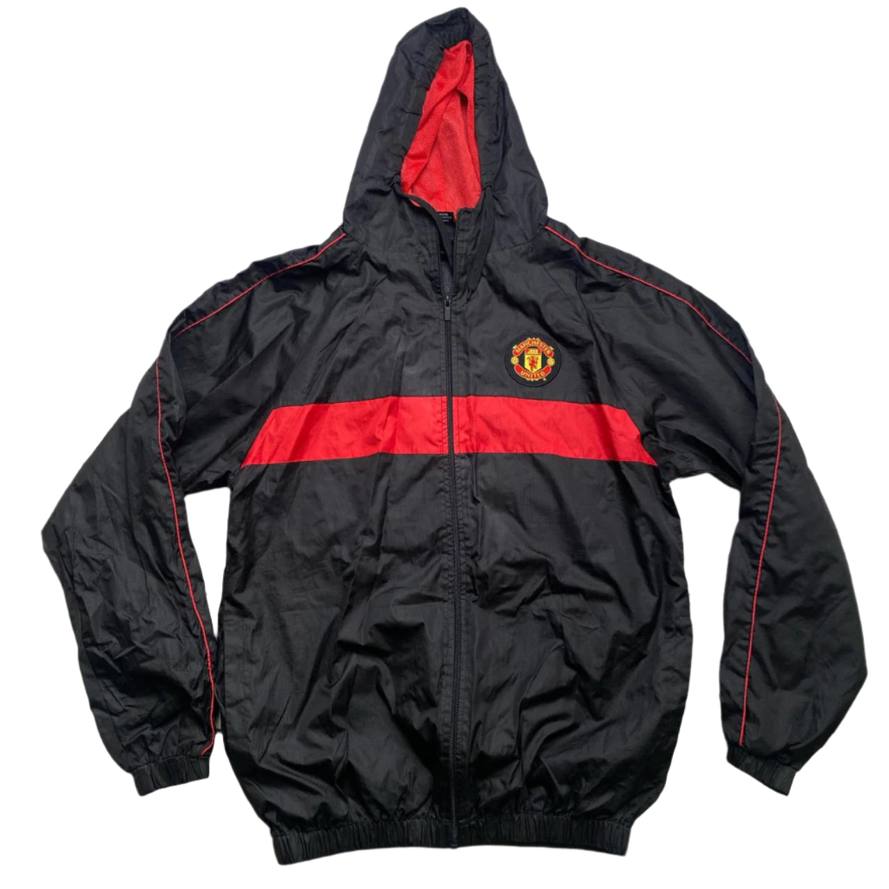 Manchester United Black and Red Windbreaker Shell Jacket (L)