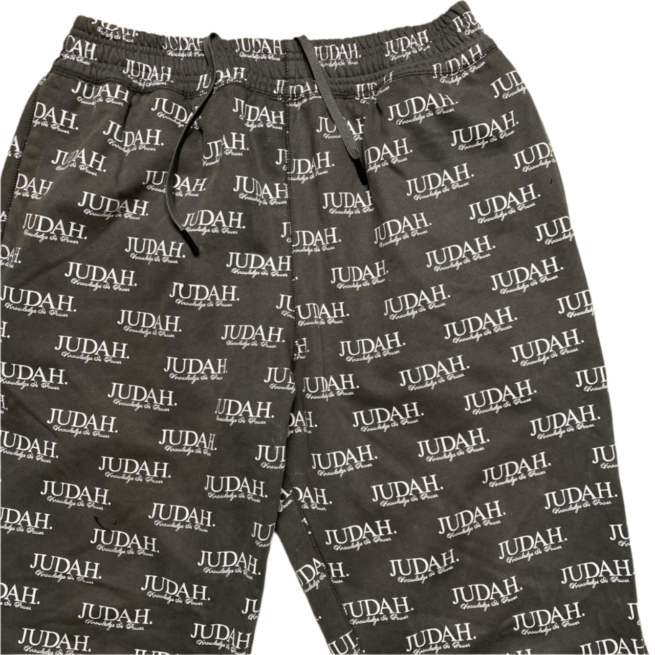 Judah Tribe Grey and White Baggy Joggers (XL)