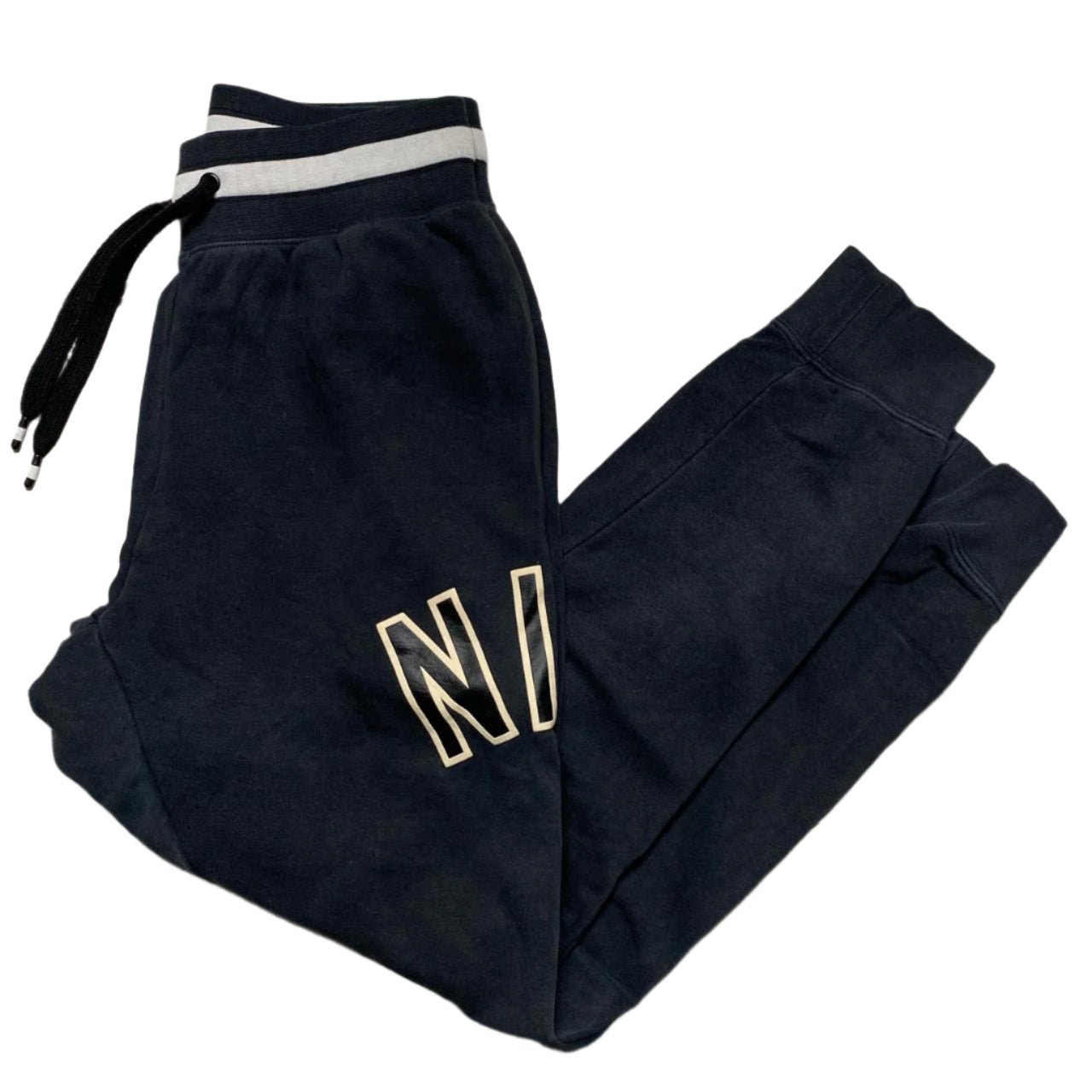 Nike Black and White Spellout Joggers (S)