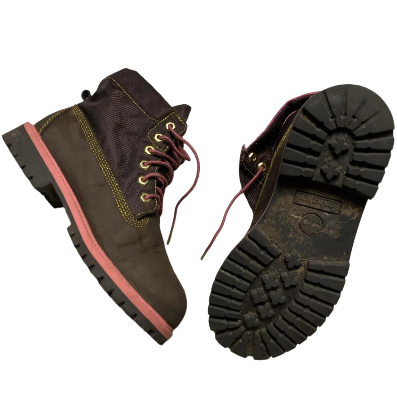 Timberland Brown Pink and Gold High Boots (UK 5.5)