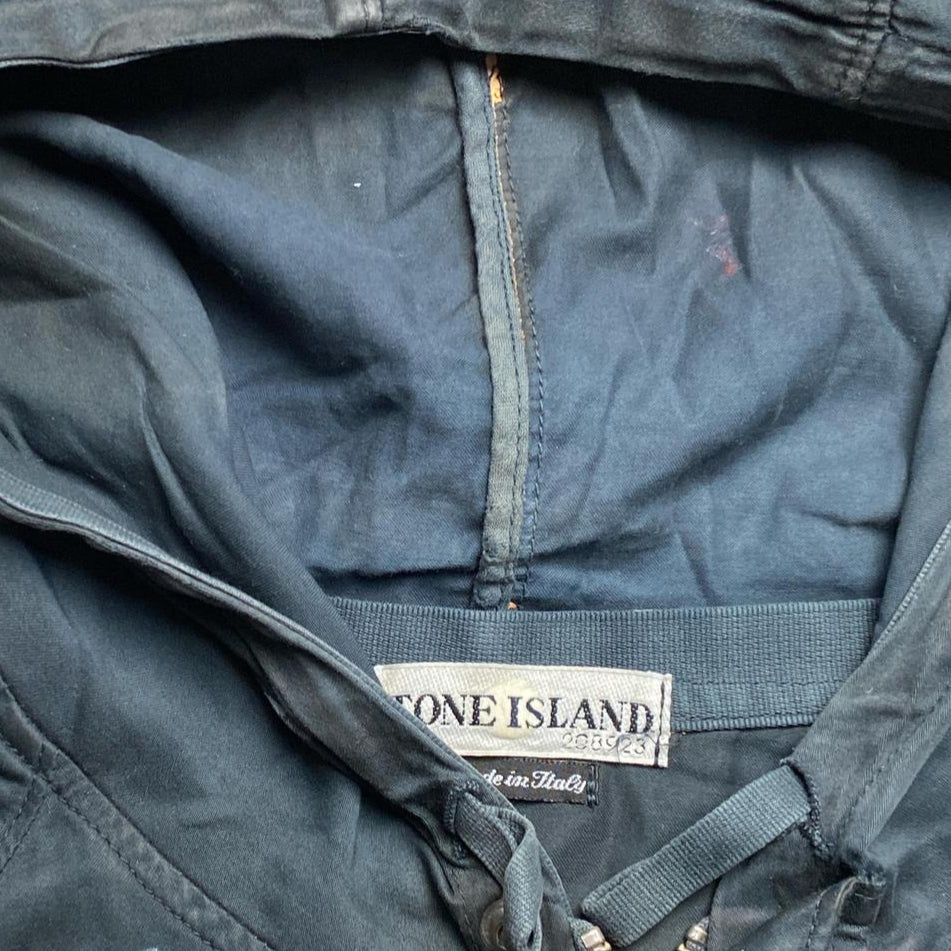 Stone Island 2002 Vintage Raso Gommato Lightweight Navy Jacket (M)
