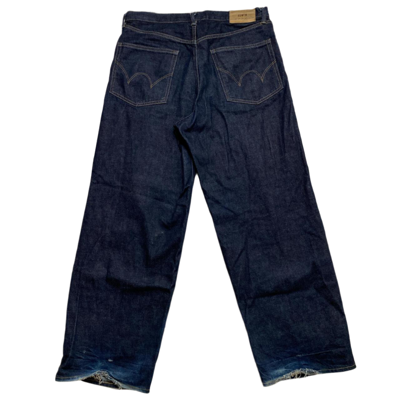 Edwin Distressed Selvedge Wide Pant Navy Baggy Jeans (32W)