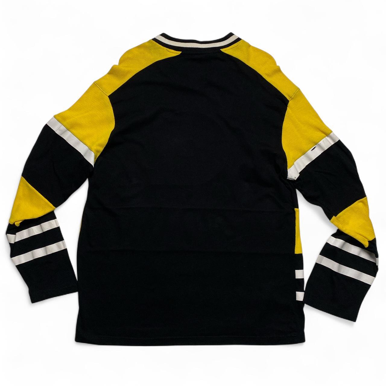 Akademiks Vintage y2k Black Yellow and White Long Sleeve Jersey T Shirt