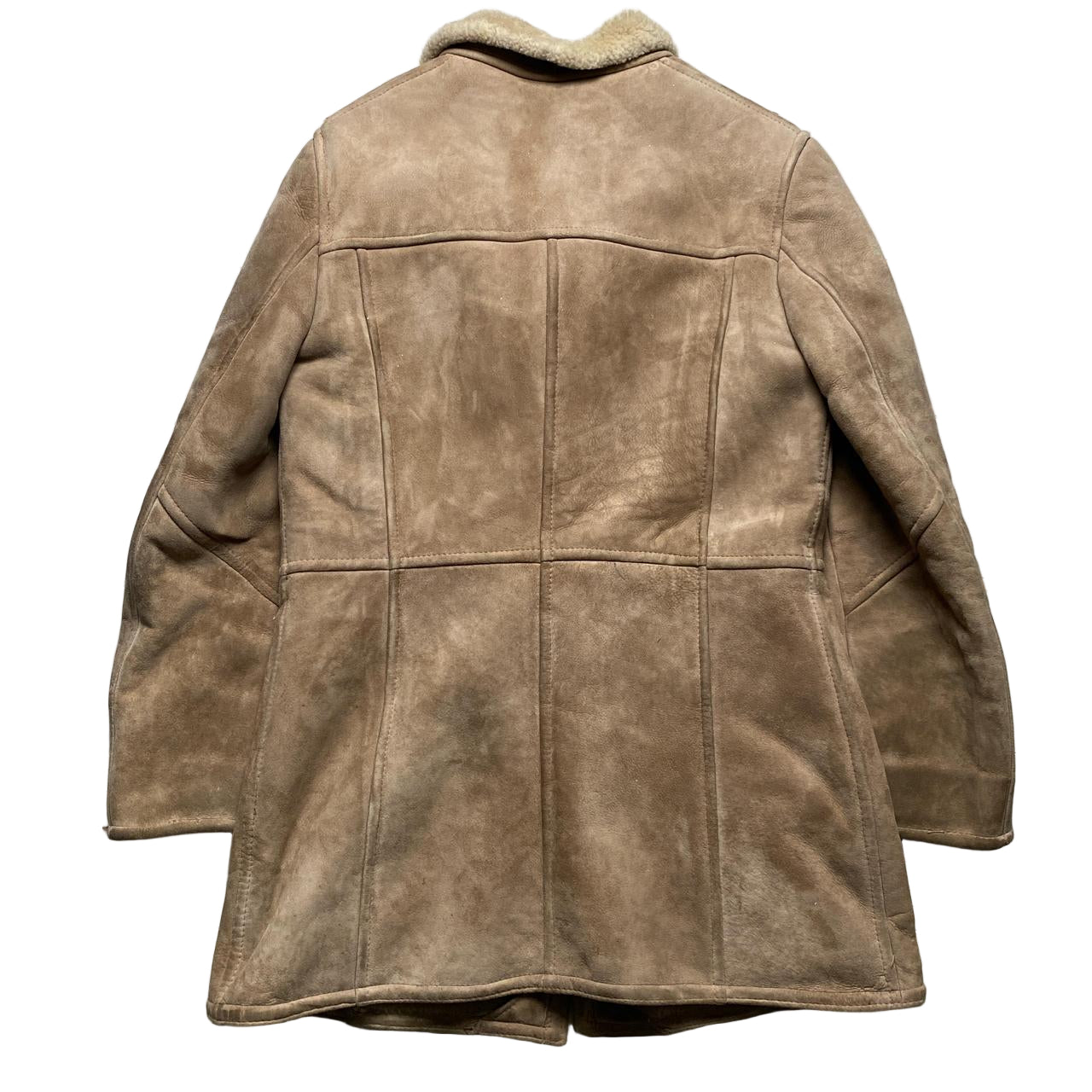 O’Ned Vintage Sheepskin Light Brown Long Coat (L)