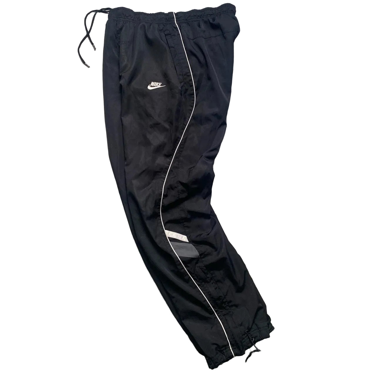 Nike Black and White Shell Trackpant Baggy Bottoms (S)