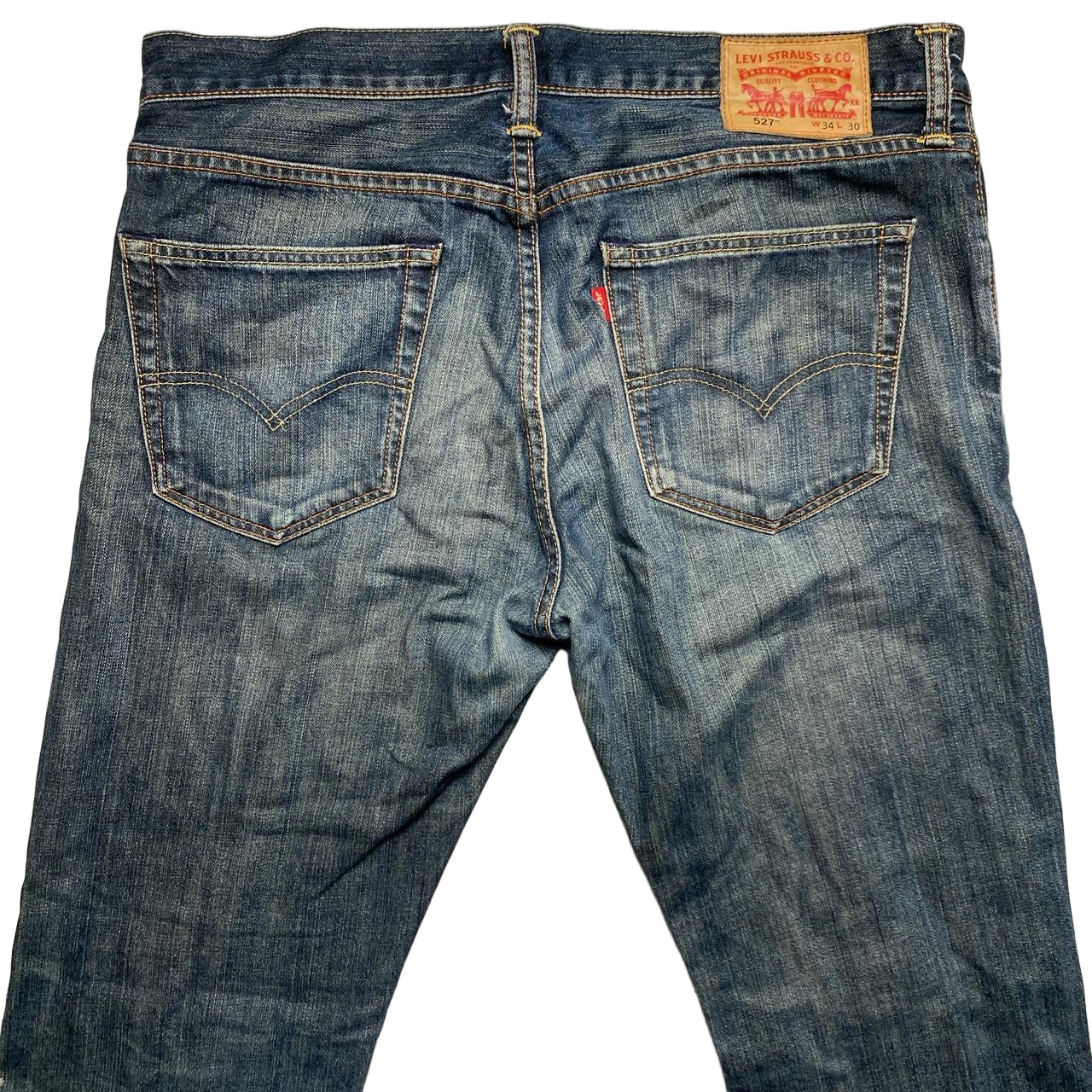 Levis 527 Baggy Navy Stonewash Jeans (34W)
