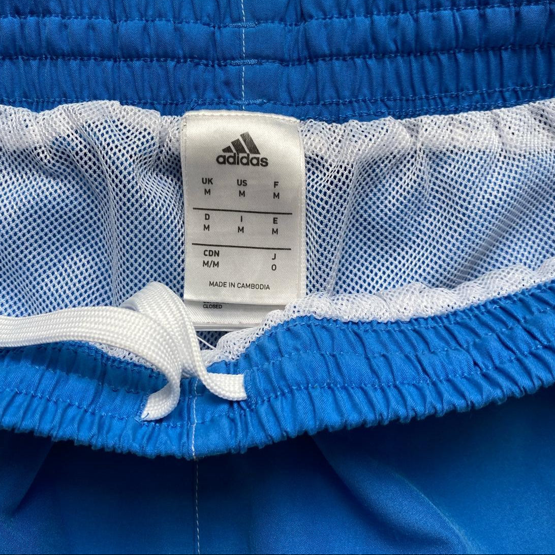 Adidas Vintage Shell Track Pant Shorts Blue and White (M)