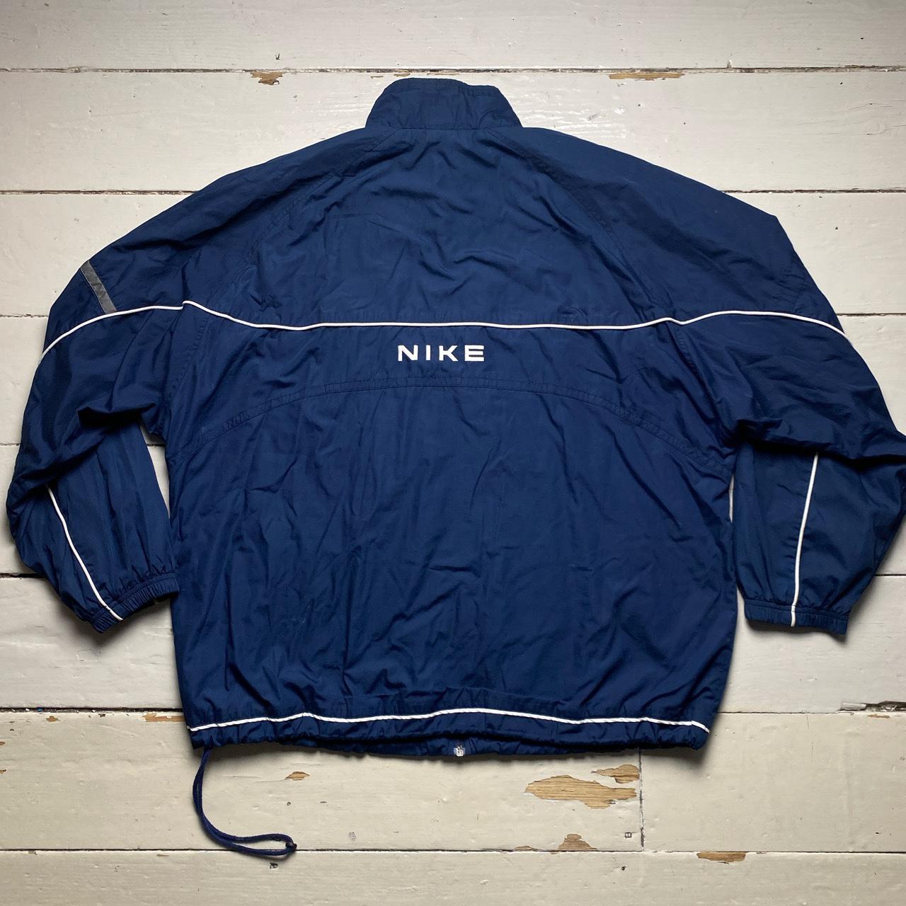 Nike Vintage y2k Swoosh Navy and Yellow Swoosh Shell Tracksuit Jacket