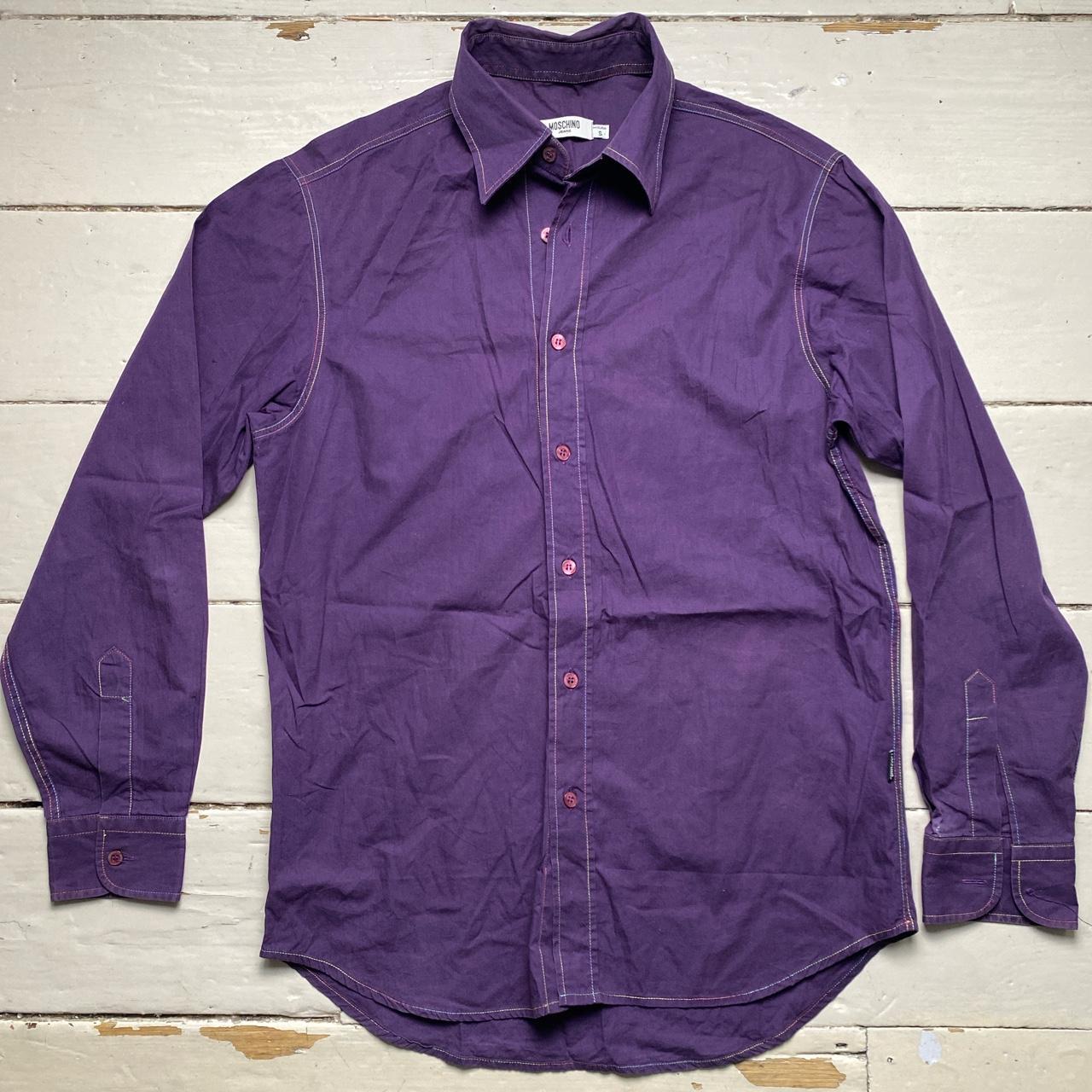 Moschino Vintage Purple Rainbow Stitch Shirt