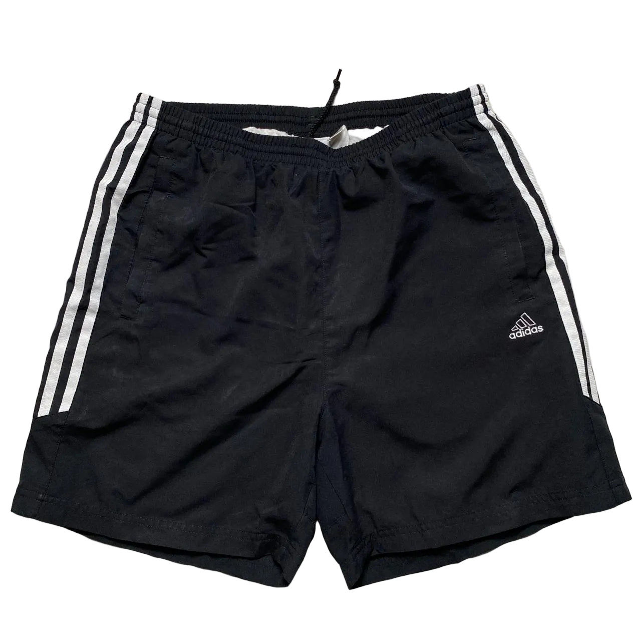 Adidas Black and White Baggy Shell Track Pant Shorts (M)