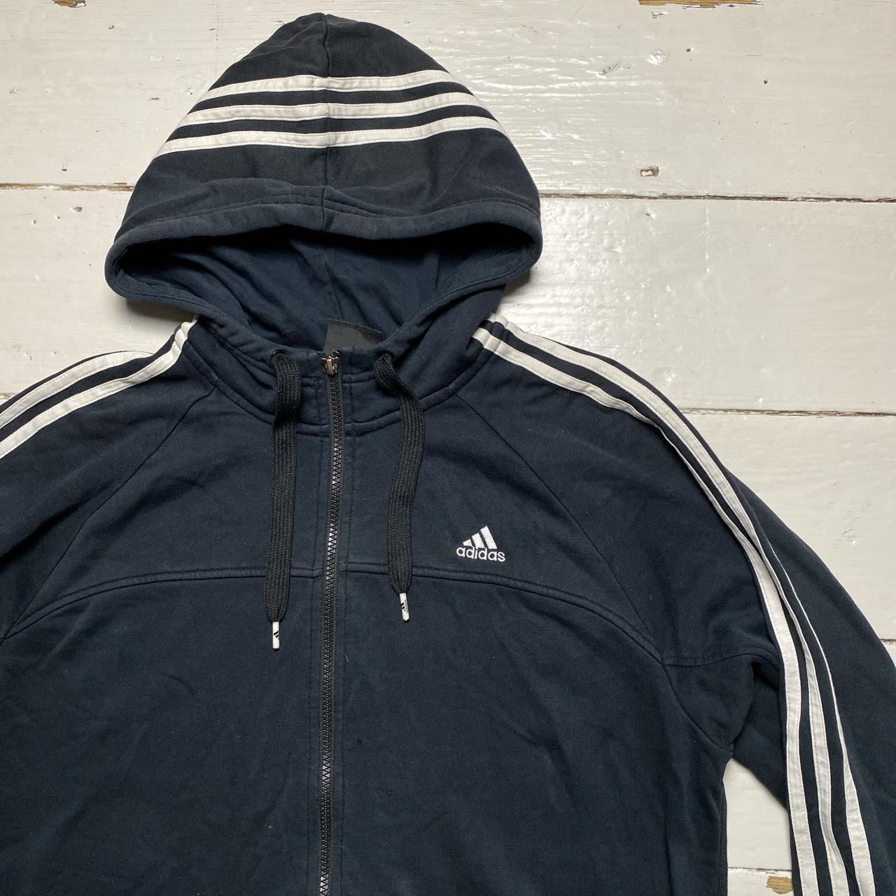 Adidas Performance Essentials Black and White Hoodie