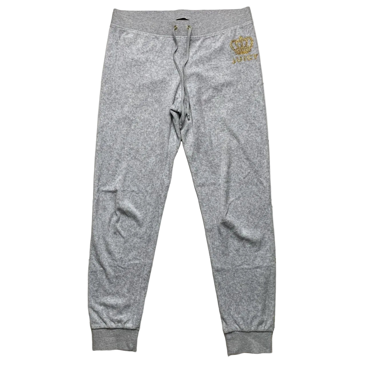 Juicy Couture Grey and Gold Velour Tracksuit (XS/S)