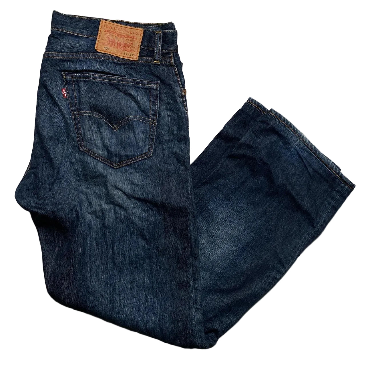 Levis 505 Dark Navy Stonewash Jeans (34W)