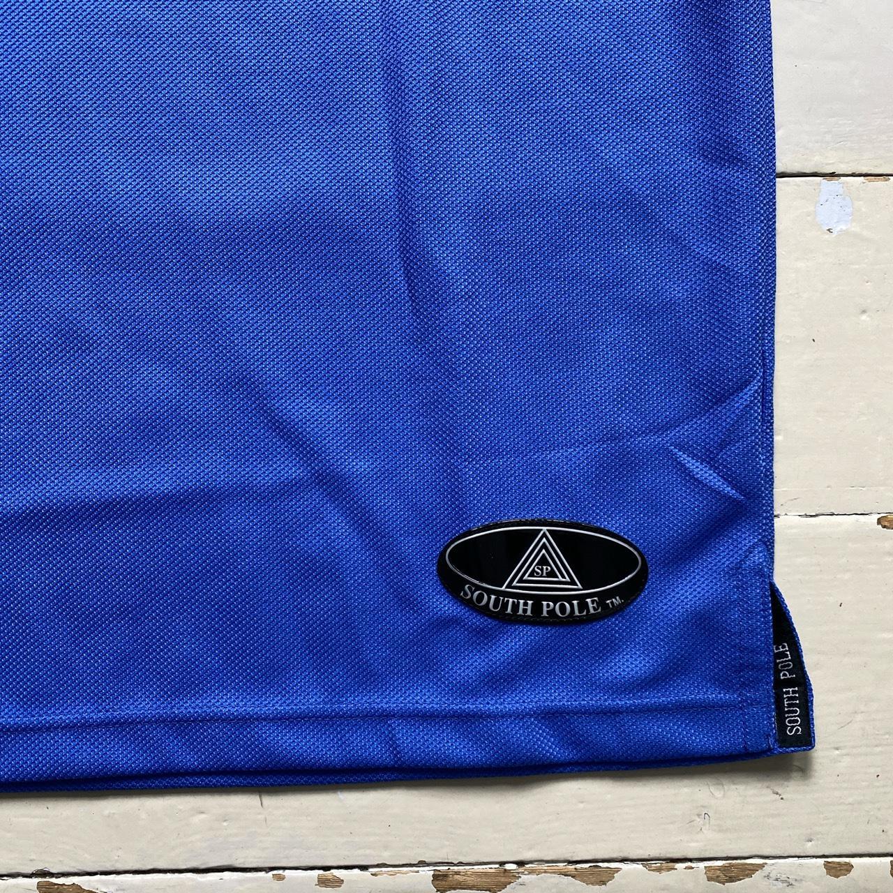 South Pole Vintage Light Blue and White Polo Shirt