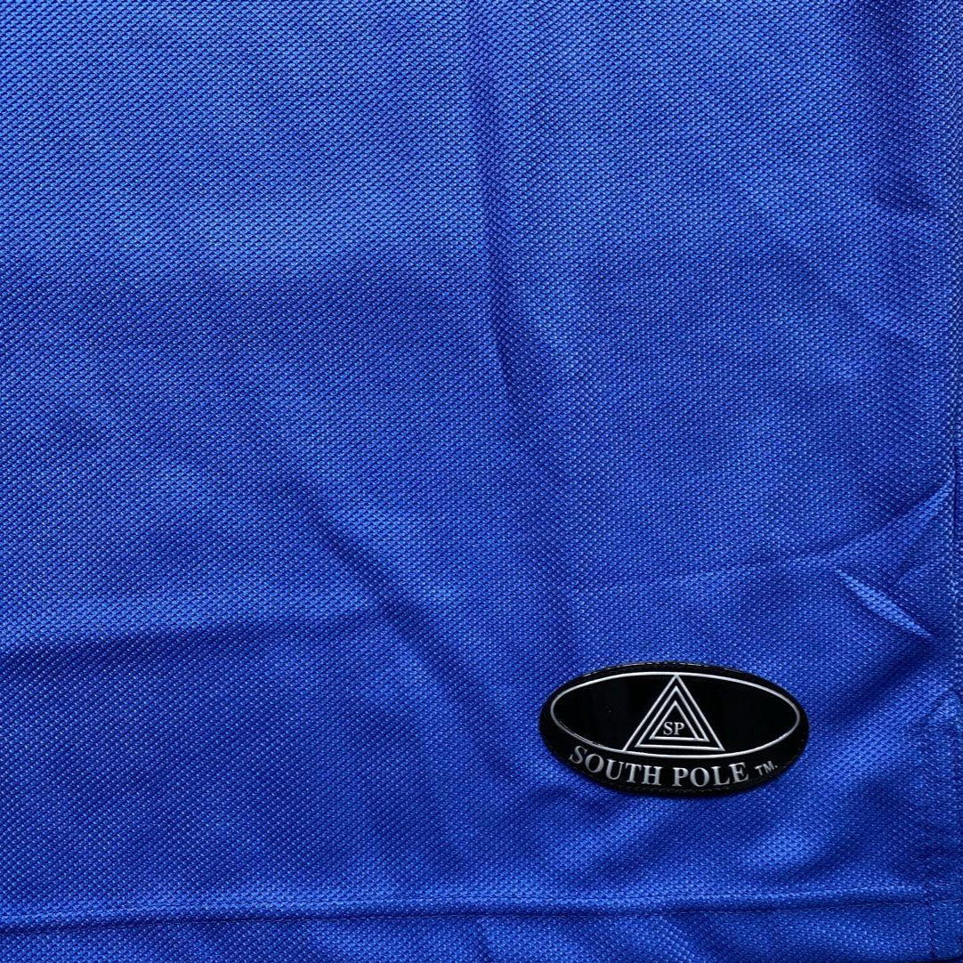 South Pole Vintage Light Blue and White Polo Shirt (XL)