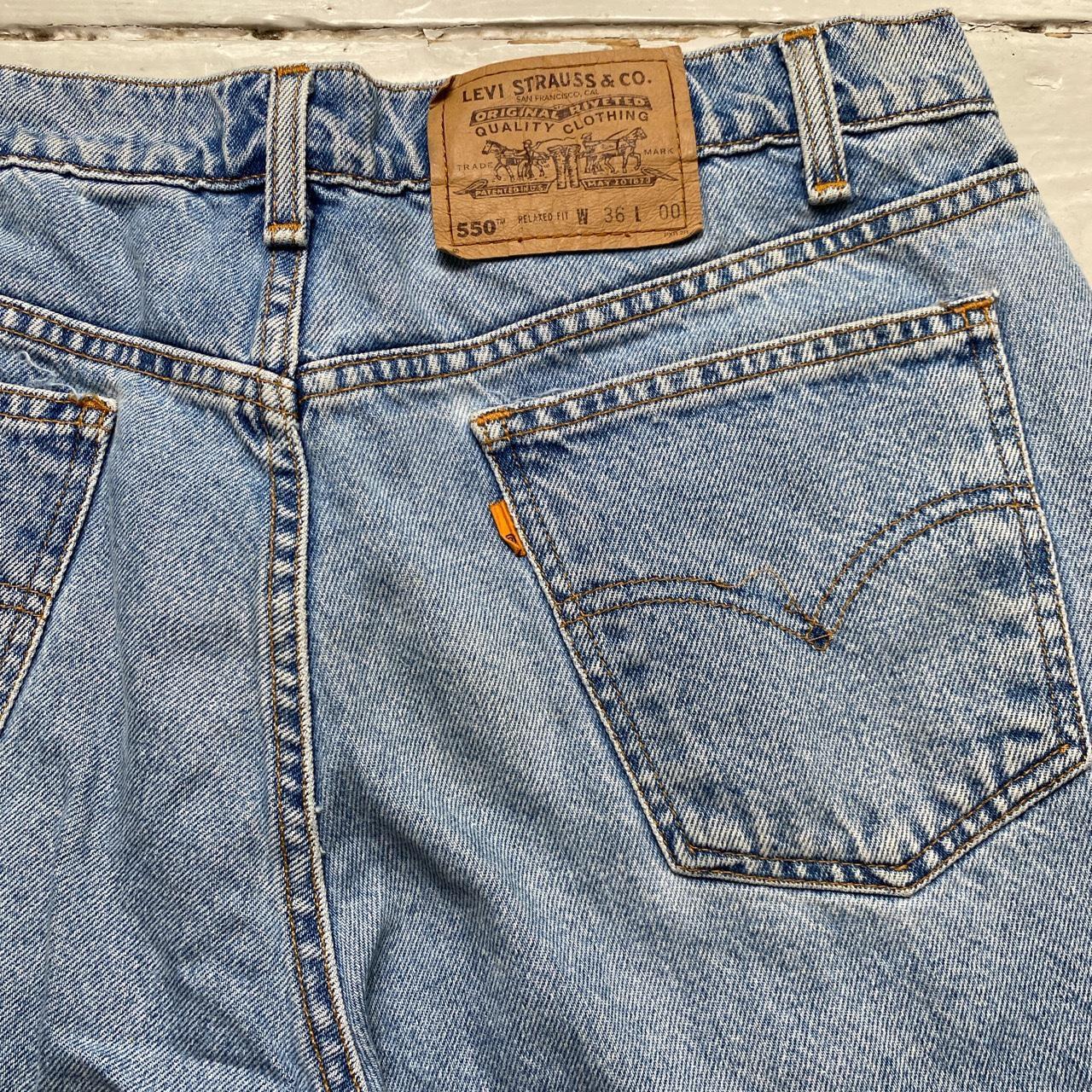 Levis 550 Vintage Baggy Light Blue Jean Short Jorts
