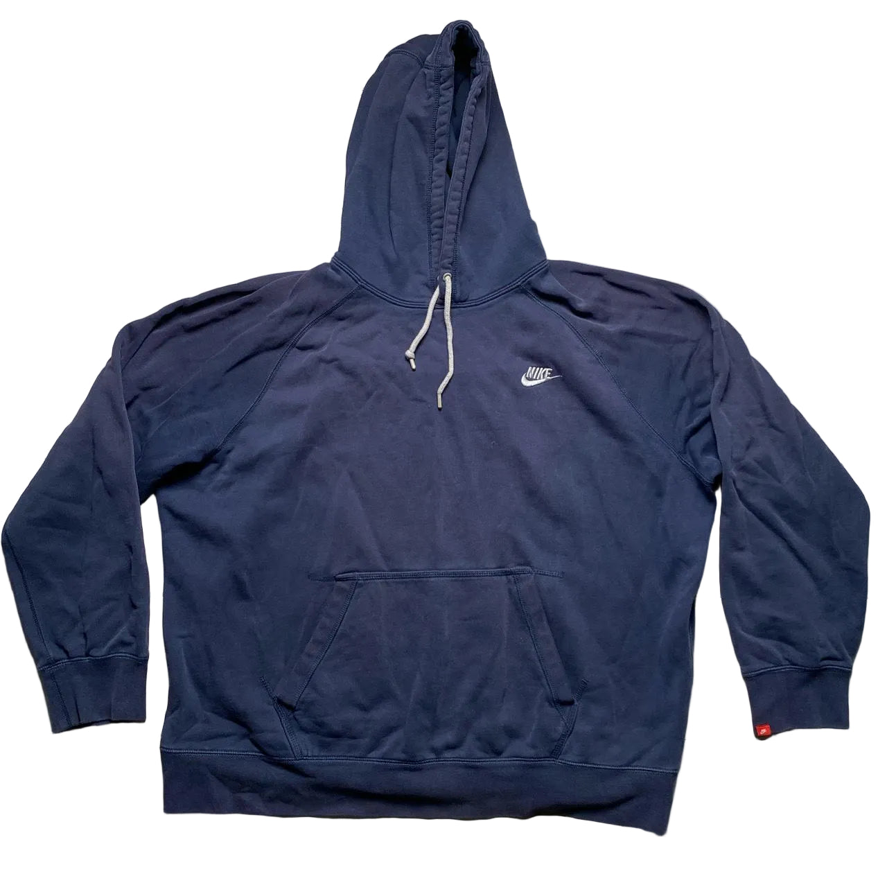 Nike Swoosh Navy and Grey Pullover Hoodie (2XL)