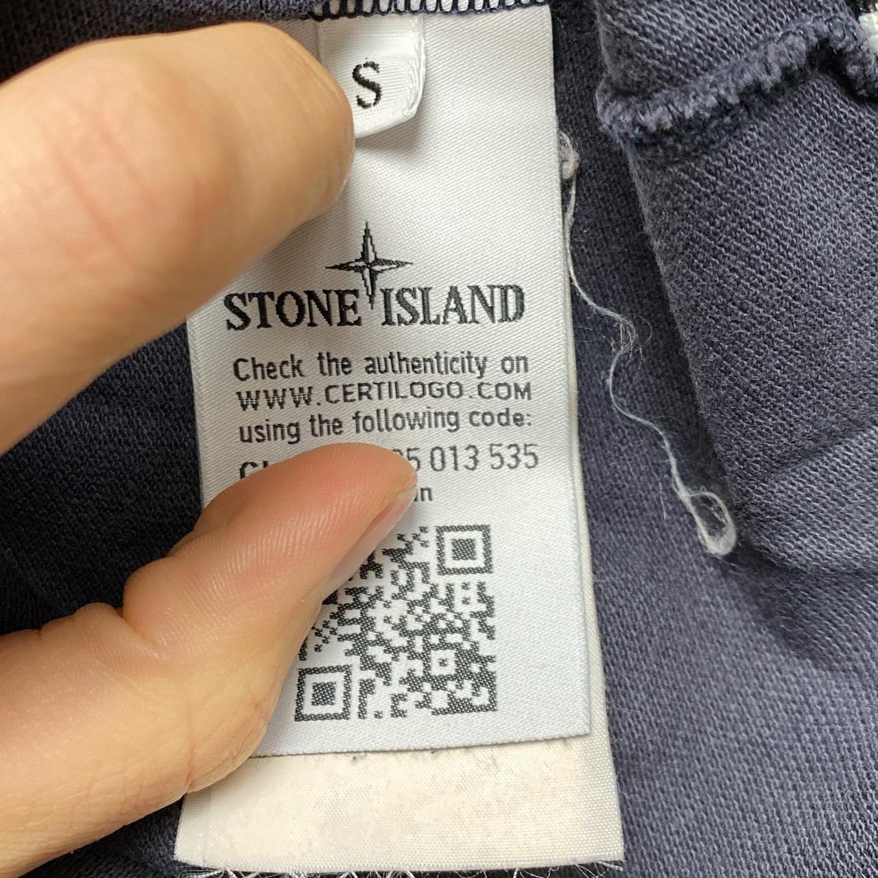 Stone Island Navy and White Polo Shirt