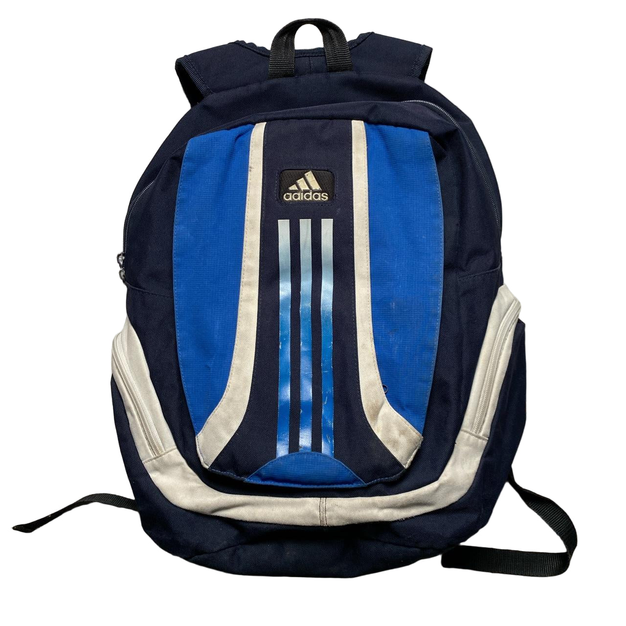 Adidas Blue and White Vintage Rucksack Bag Backpack